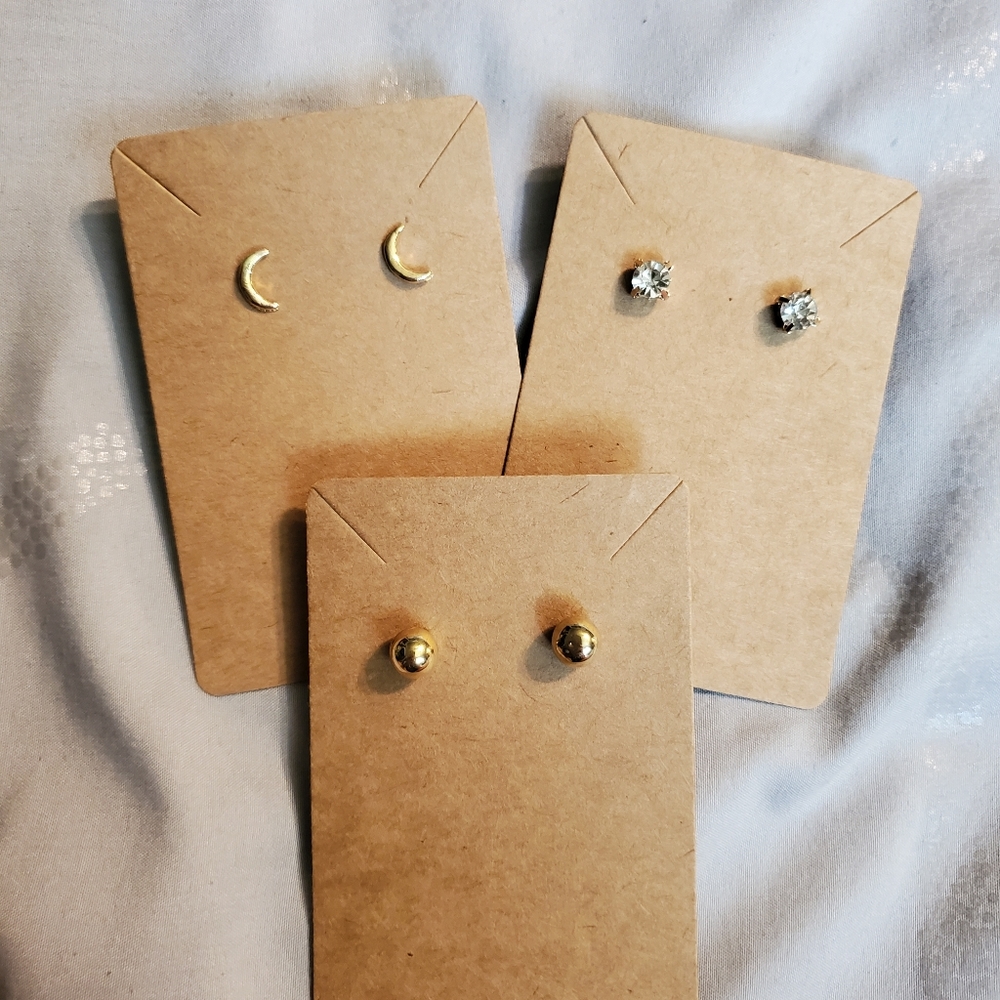 3 pair of earrings